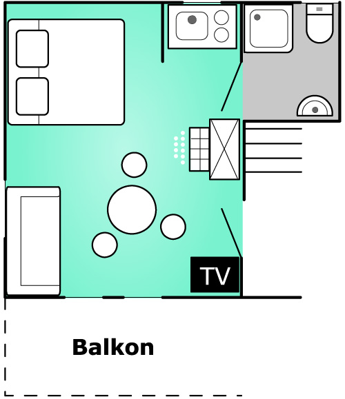 k3 Apartament dla trzech osób z balkonem w Zakopanem