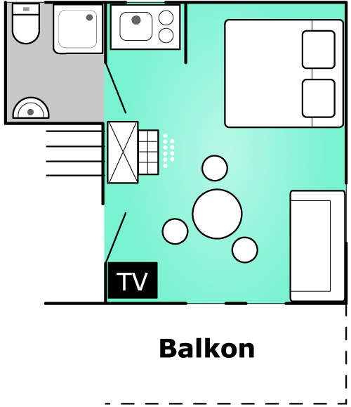 l4 - rzut apartamentu Apartament 3 osobowy z łazienką i TV